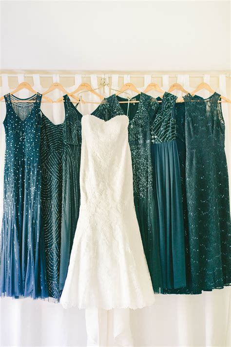 Mismatched Navy Sequin Bridesmaid Dresses