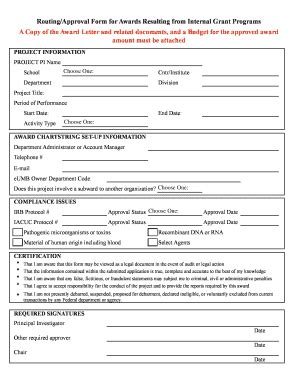 Fillable Online Ord Umaryland Internal Routing Form Fax Email Print