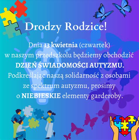 Dzień Świadomości Autyzmu Przedszkole Publiczne Nr 3 w Łęcznej