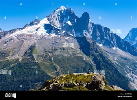 Aiguille Verte And The Aiguille Du Dru Chamonix Mont Blanc With Small