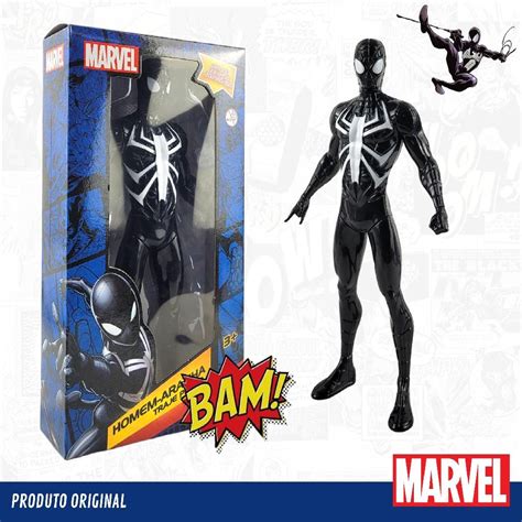 Homem Aranha Preto Boneco Brinquedo Vingadores Articulado Shopee Brasil