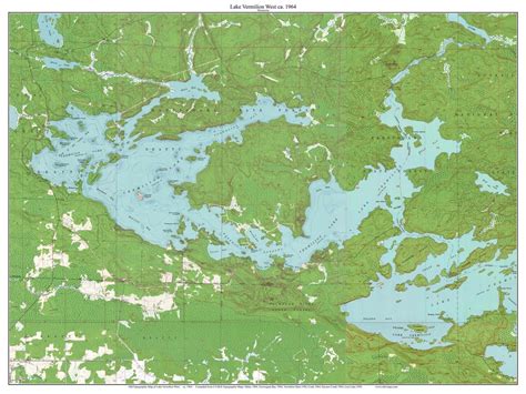 Lake Vermilion West Ca 1964 Map Old Topographic Usgs Custom Composite