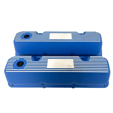 Ford 351 Cleveland Custom Finned Valve Covers Blue Ansen Usa