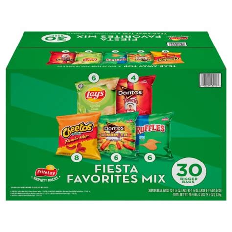 Frito Lay Fiesta Favorites Mix Chips Variety Pack 30 Ct 1 Oz