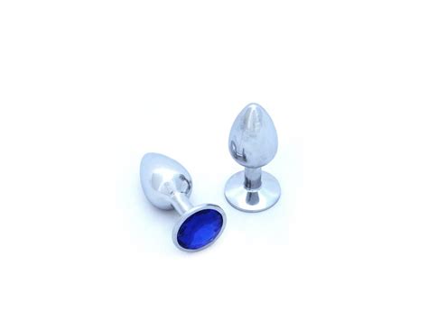 Jeweled Butt Plug Classic Metal Anal Plug With Coloured Jewel