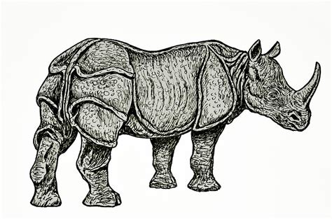 Indian Rhino Drawing By Nicola Fusco Fine Art America