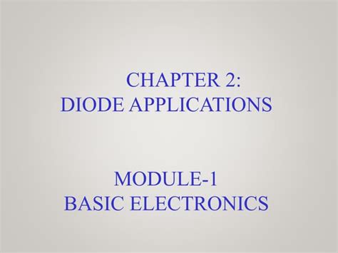 JUNCTION DIODE APPLICATIONS | PPT