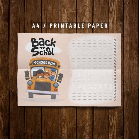 Back to School Bus List Printable, Simple Tasks List Template ...