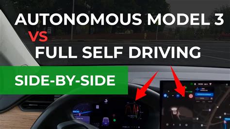 Tesla Self Driving Model 3 Vs Normal Autopilot Full Self Driving Hot