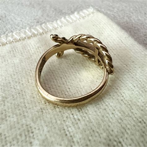 Gold James Avery Retired Rare Ichthus Fish Ring Gem