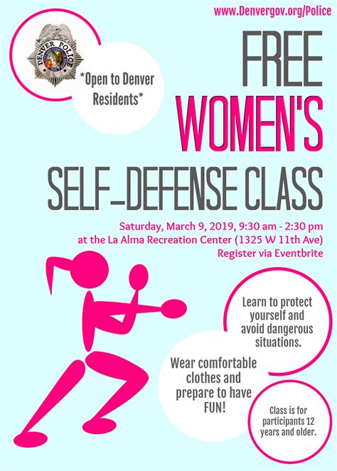 Free Women S Girls Self Defense Class Denver Police Department