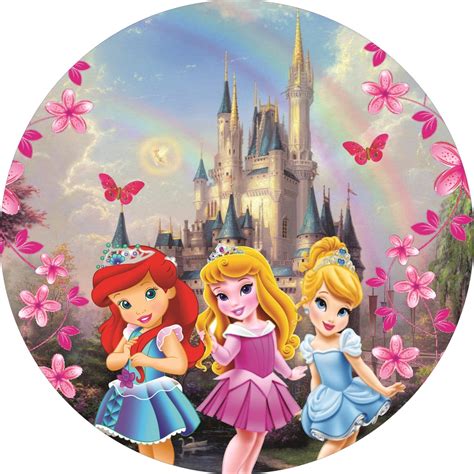 Painel Em Lona Redondo Princesas Disney Baby Ref 03 Shopee Brasil