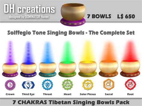 Second Life Marketplace - 7 Chakras SINGING BOWLS Complete Set