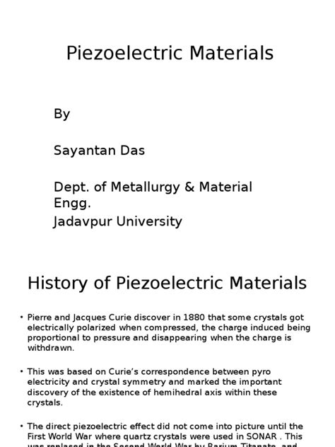 Piezoelectric Materials | Download Free PDF | Piezoelectricity ...