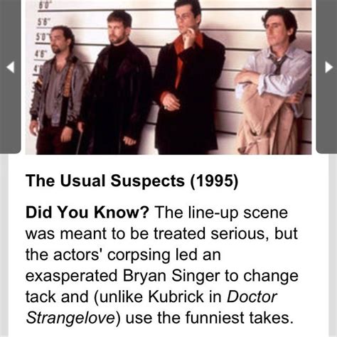 The Usual Suspects Quotes The Usual Suspects Bryan Singer Usual