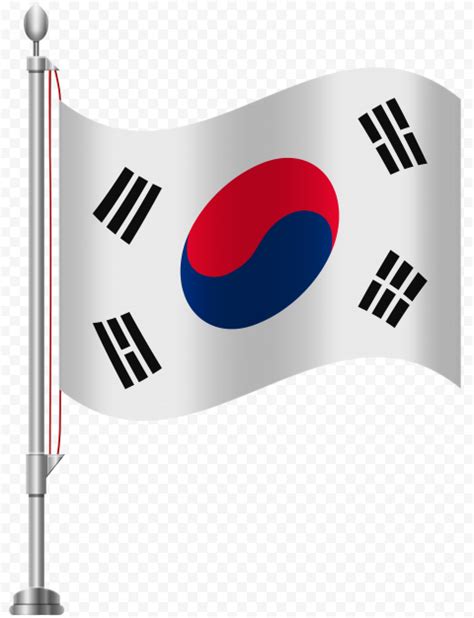 HD South Korea Illustration Flag Pole PNG Citypng