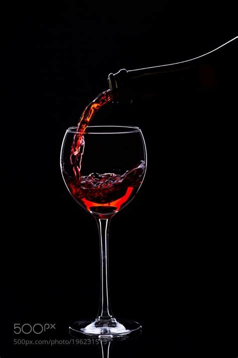 Wine Glasses With Wine Bottle On A Black Background Minimalism By Oleghz Bodega De Cristal