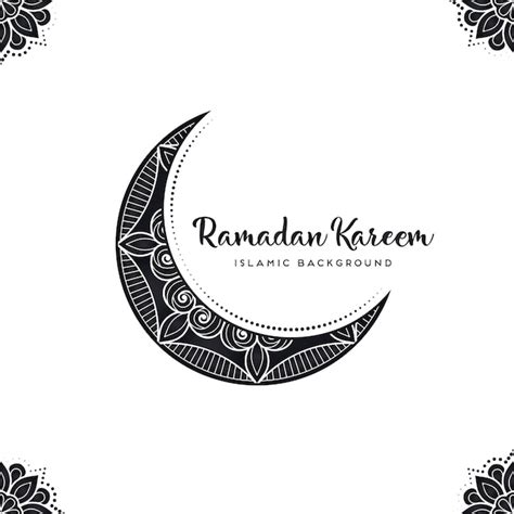 Hermoso Diseño Ramadan Kareem Con Mandala Vector Premium