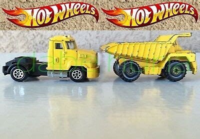 Hot Wheels - Tractor Trailer Cab - Hot Wheel - Dump Truck - 2 Die-Cast ...