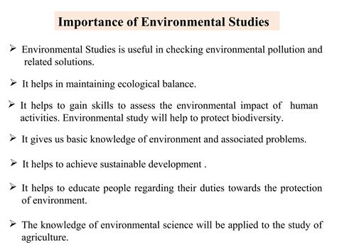 Introduction on Environmental Studies | PPT
