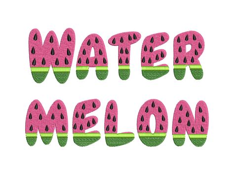 Tutti Frutti Watermelon Fruit Font Machine Embroidery Designs In