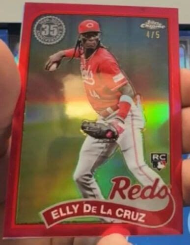 Topps Chrome Elly De La Cruz Th Anniversary True Red Number