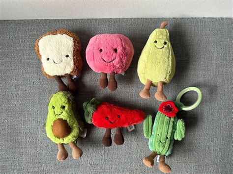 Jellycat Amuseable Toast Avocado Chilli Cherry Pear Cactus Jitter