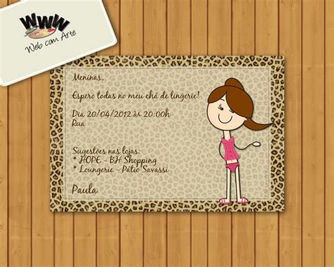 Convite Digital Ch De Lingerie Elo Produtos Especiais
