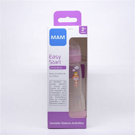 Mamadeira Easy Start Anticólica 260ml Rosa MAM Yasmin Baby