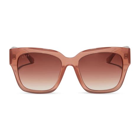 Bella Ii Square Sunglasses Dusky Mauve And Dusk Gradient Diff Eyewear