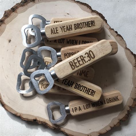 Multi Quote Engraved Wood Wooden Bottle Opener Poppin It Etsy