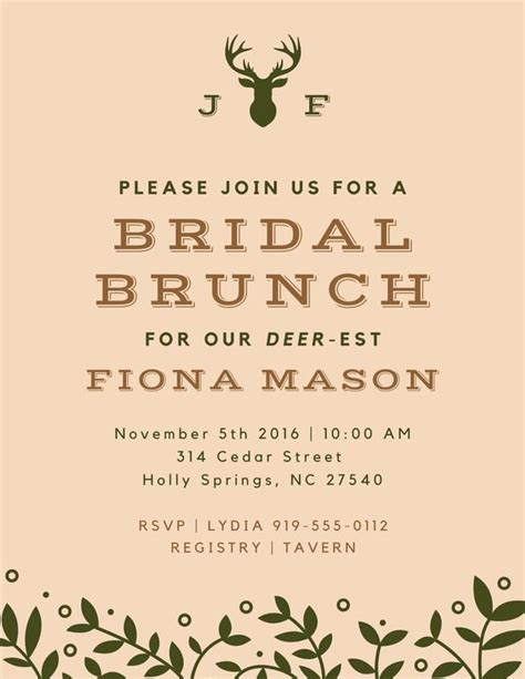 Free custom printable brunch invitation templates | Canva