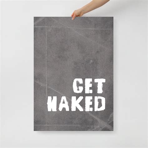 Get Naked Grey Washed Out Background Minimalist Poster Etsy