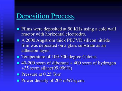 PPT Process And Material Properties Of PECVD Boron Doped Amorphous