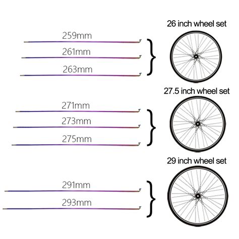 Pcs Bike Spokes With Nipples Bicycle Guage Rainbow Spokes