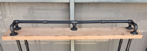 Industrial Black Pipe Drink Bar Rail With Support Brackets Etsy