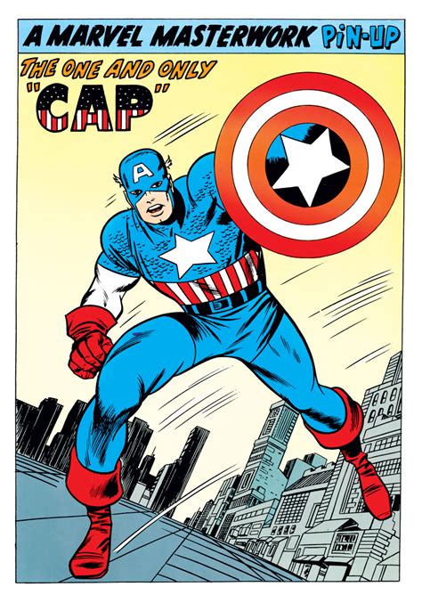 Avengers 010 1964 Captain America Of 1965 Pin Up Page Marvel Masterworks Captain America