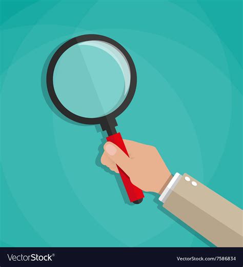 Hand Holding A Magnifying Glass Royalty Free Vector Image