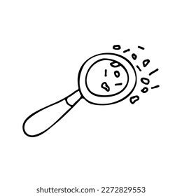 Magnifier Bacteria Microbes Under Magnifying Glass Stock Vector