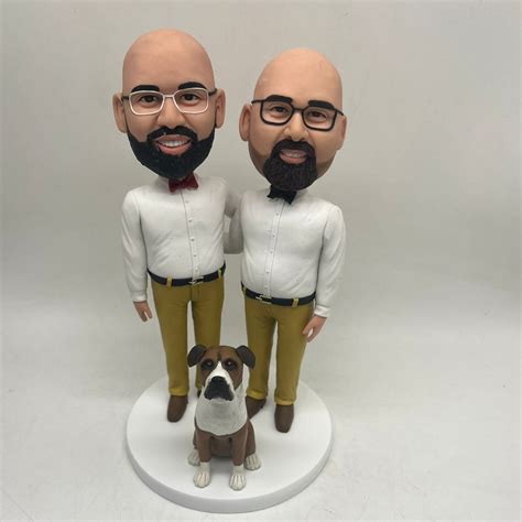 Gay Cake Toppers For Wedding Same Sex Wedding Cake Topper Wedding Bobblehead Custom Gay