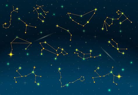 Premium Vector Zodiac Constellations 12 Zodiac Constellations On