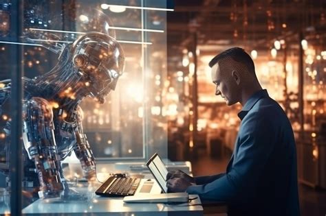 Hombre Que Utiliza Herramientas Tecnolog A De Inteligencia Artificial