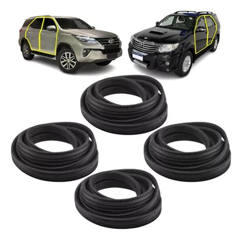 Kit 4 Borrachas Vedacao Portas Hilux Sw4 Gr s 2022 2023 Frete grátis