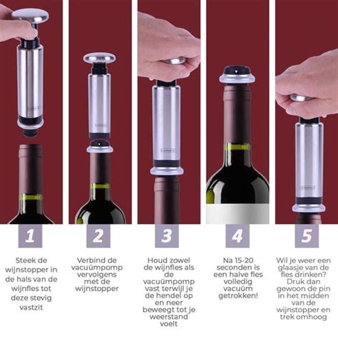 Luminoo Vacuüm pomp Wine Saver Wijn Stopper Vacuum pomp incl 4