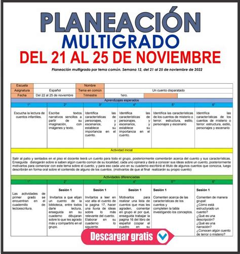 Planeaci N Semana Del Al De Noviembre Preescolar Primaria Y