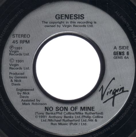 Genesis - No Son Of Mine (1991, Large Centre, Vinyl) | Discogs