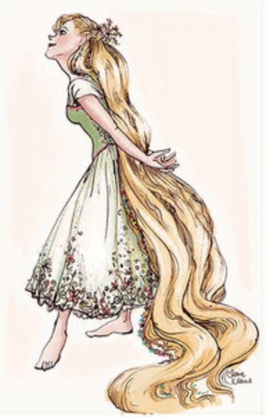 The Art Behind The Magic : Early concept art for Rapunzel by Claire Keane