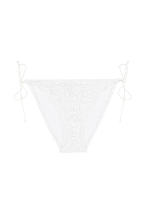 Üçgen Kırık Beyaz File Bikini Takım