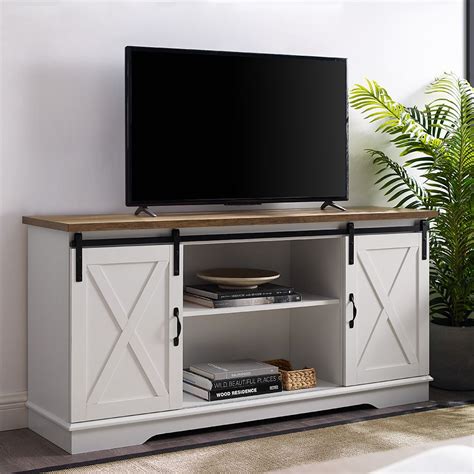 White Modern Farmhouse Tv Stand