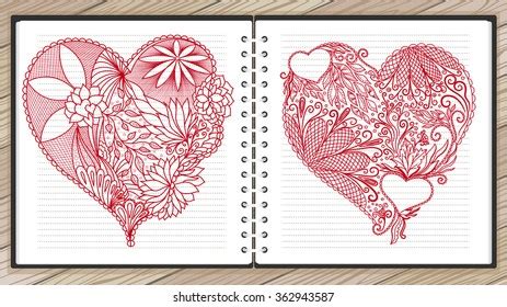 Set Hand Drawn Doodle Heart Vector 库存矢量图免版税362943587 Shutterstock